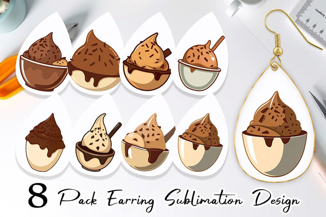 Earring Chocolate Scoop Sublimation artnoy 