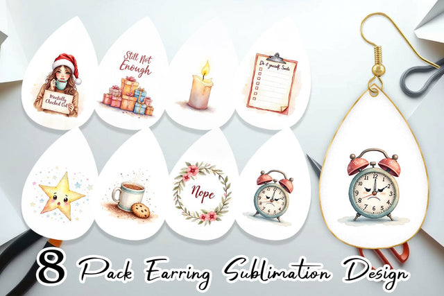Earring Christmas Burnout Sublimation artnoy 