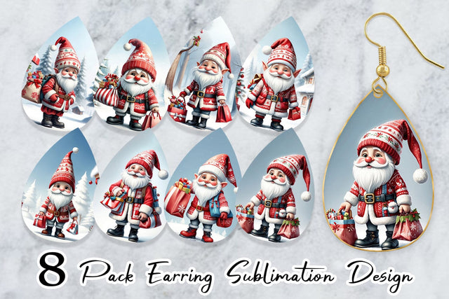 Earring Christmas Elf Sublimation artnoy 