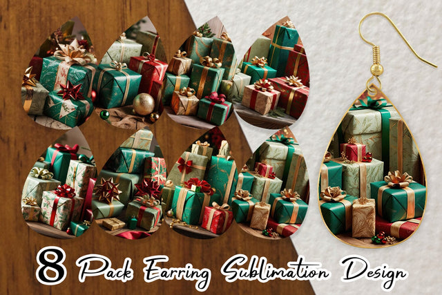 Earring Christmas Gift Sublimation artnoy 