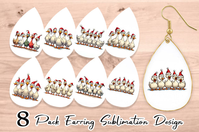 Earring Christmas Goose Emotions Sublimation artnoy 