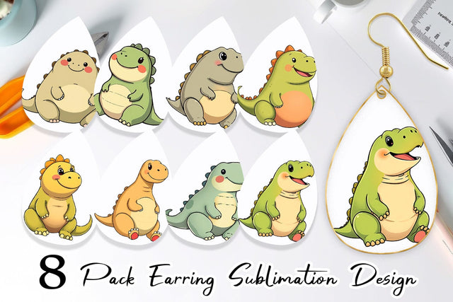 Earring Chubby Dinosaur Sublimation artnoy 