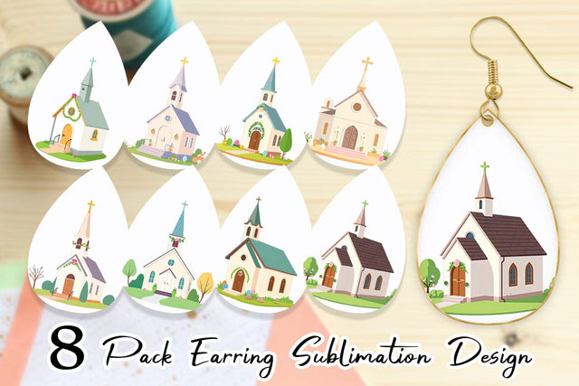 Earring Church Sublimation artnoy 