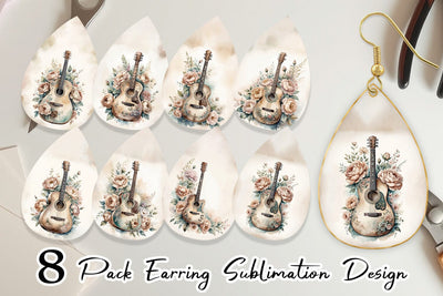 Earring Classic Guitar Sublimation artnoy 