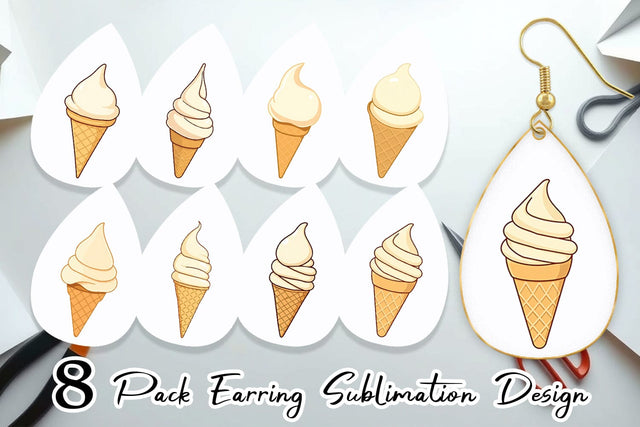 Earring Classic Ice Cream Sublimation artnoy 