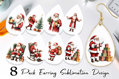 Earring Classic Santa Claus Sublimation artnoy 