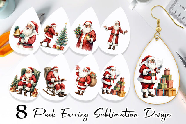 Earring Classic Santa Claus Sublimation artnoy 