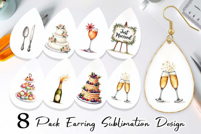 Earring Classic Wedding Cakes and Celebrations Sublimation artnoy 