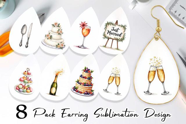 Earring Classic Wedding Cakes and Celebrations Sublimation artnoy 