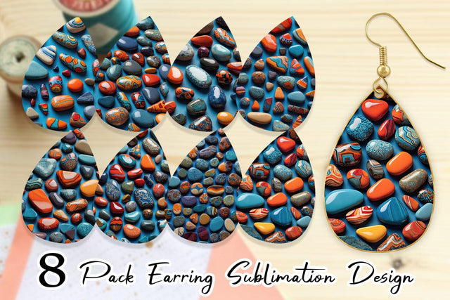 Earring Collection Pattern Stones Sublimation artnoy 