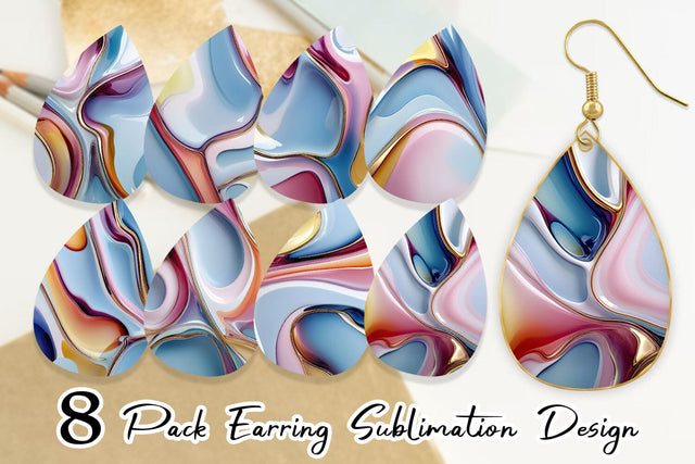 Earring Colorful Liquid Sublimation artnoy 