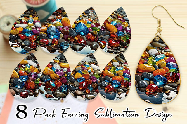 Earring Colorful Rocks Sublimation artnoy 