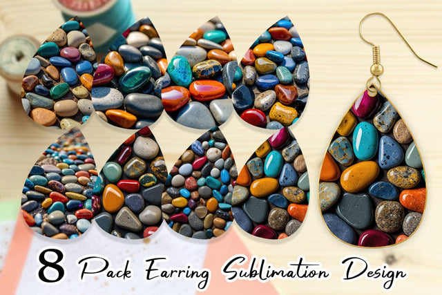 Earring Colorful Stones Sublimation artnoy 