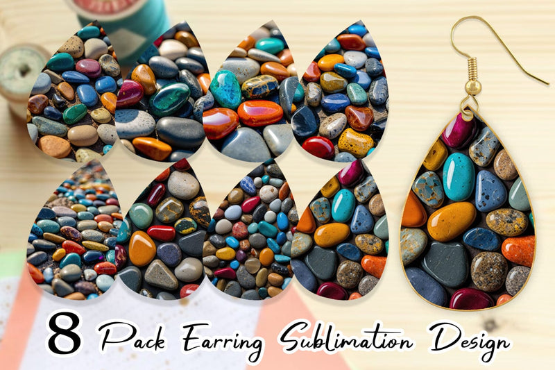 Earring Colorful Stones Sublimation artnoy 