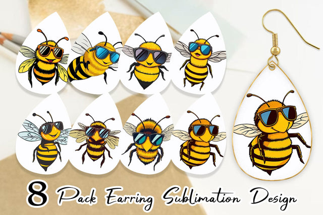 Earring Cool Bee Sublimation artnoy 