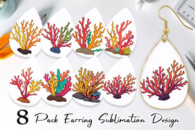 Earring Coral Reef Sublimation artnoy 