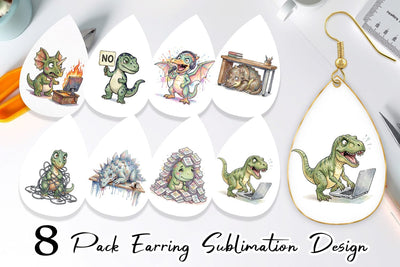 Earring Corporate Burnout Dino Sublimation artnoy 
