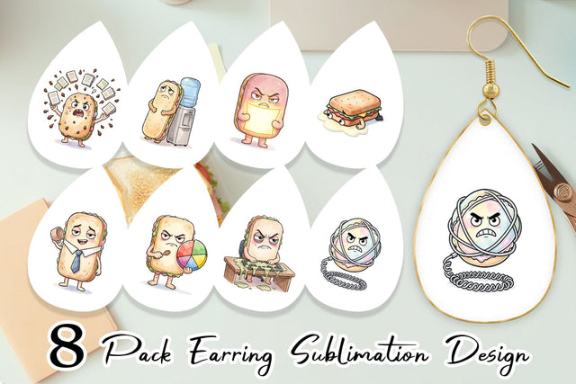 Earring Corporate Meltdown Sweet Watercolor Sublimation artnoy 
