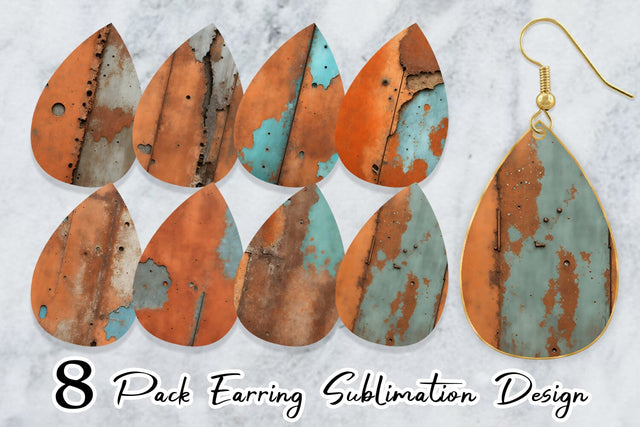 Earring Corroded Metal Rust Sublimation artnoy 