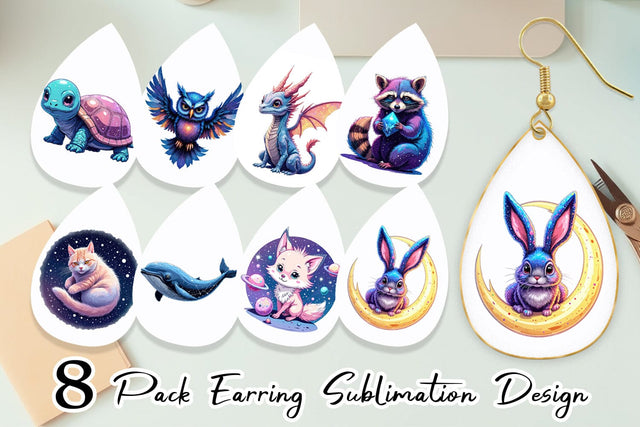 Earring Cosmic Kawaii Critters Sublimation artnoy 
