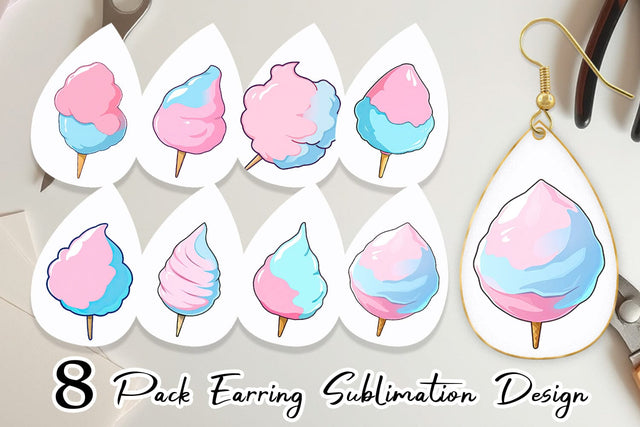 Earring Cotton Candy Scoop Sublimation artnoy 