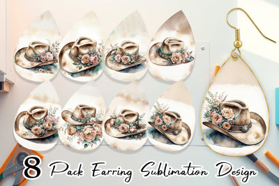 Earring Cowboy Decor Sublimation artnoy 