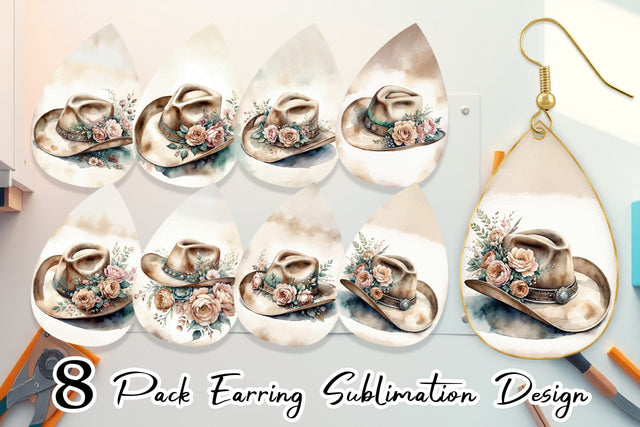 Earring Cowboy Decor Sublimation artnoy 