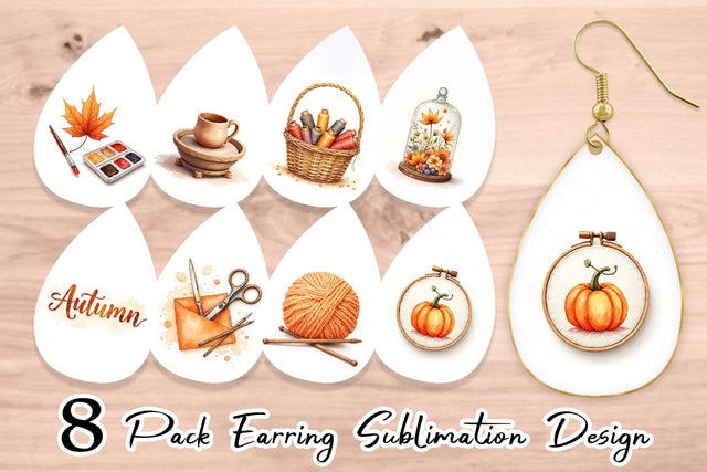Earring Cozy Autumn Crafting Sublimation artnoy 