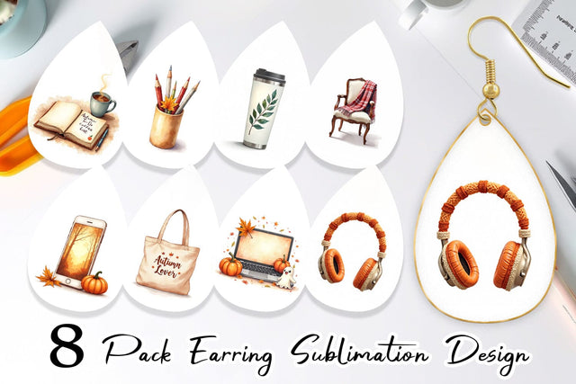 Earring Cozy Autumn Home Office Sublimation artnoy 