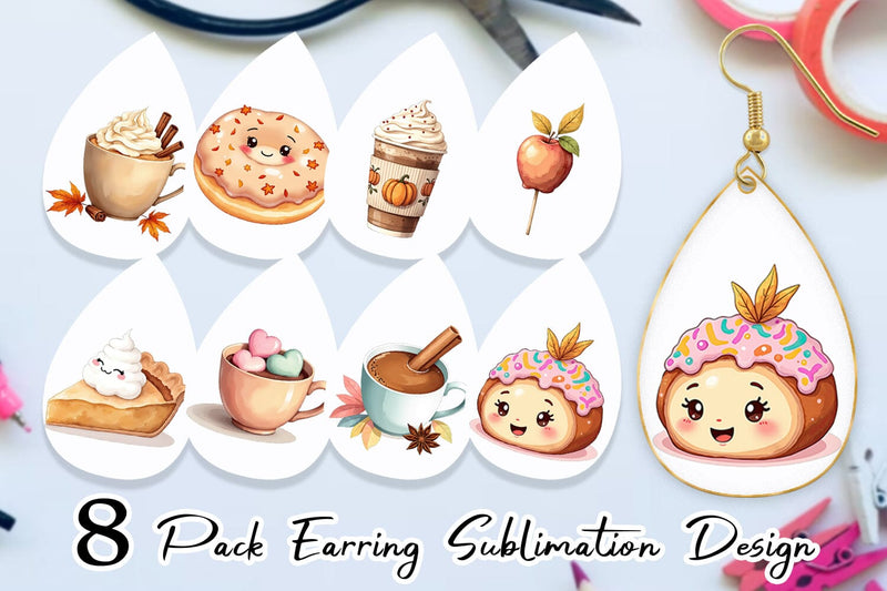 Earring Cozy Autumn Treats Sublimation artnoy 