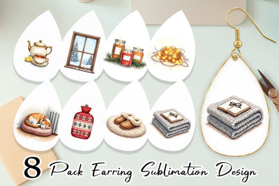 Earring Cozy Christmas Sublimation artnoy 