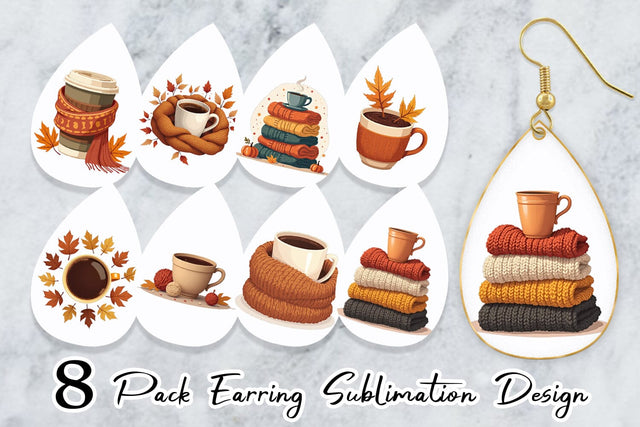 Earring Cozy Coffee Weather Sublimation artnoy 