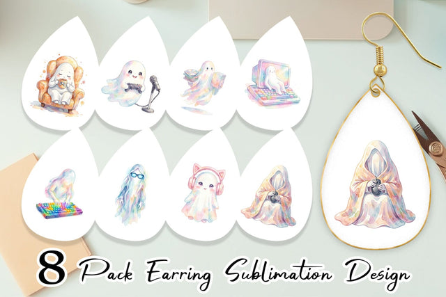Earring Cozy PC Gamer Ghost Sublimation artnoy 
