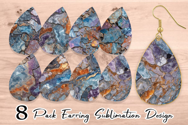 Earring Cracked Iridescent Sublimation artnoy 