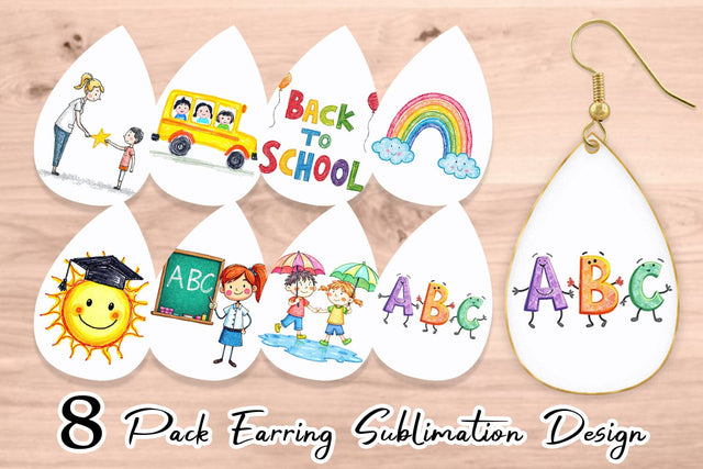 Earring Crayon Adventures Sublimation artnoy 