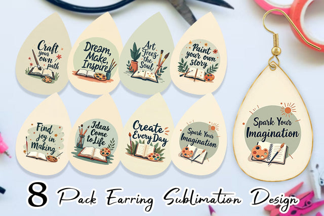Earring Creative Pursuit Quotes Sublimation artnoy 