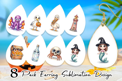 Earring Creepy Coastal Summerween Sublimation artnoy 