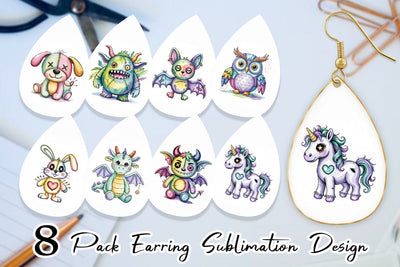 Earring Creepy Cute Pastel Halloween Sublimation artnoy 