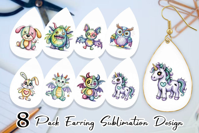 Earring Creepy Cute Pastel Halloween Sublimation artnoy 