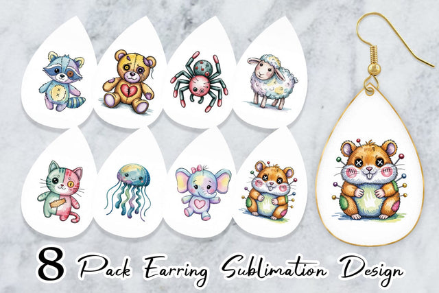 Earring Creepy Cute Pastel Halloween Sublimation artnoy 