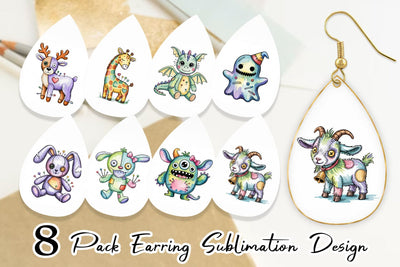 Earring Creepy Cute Pastel Halloween Sublimation artnoy 