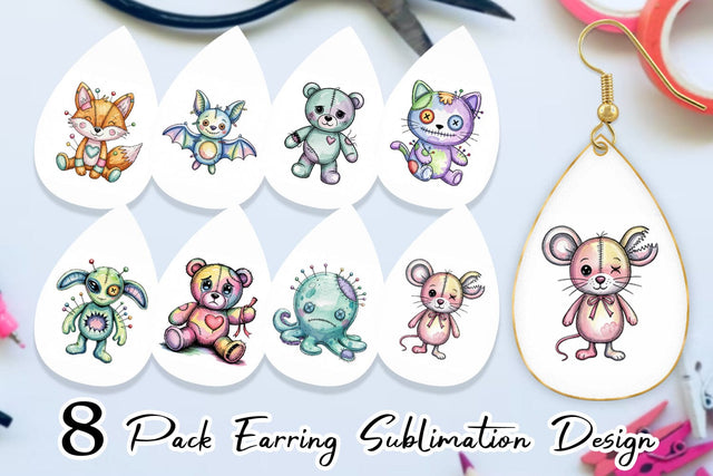 Earring Creepy Cute Pastel Halloween Sublimation artnoy 