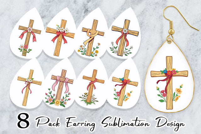Earring Cross Sublimation artnoy 