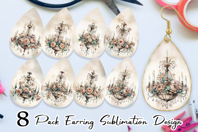 Earring Crystal Chandelier Sublimation artnoy 