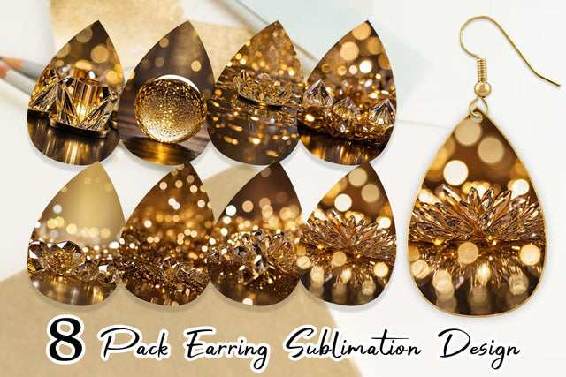 Earring Crystal Gold Sublimation artnoy 