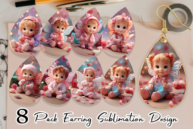 Earring Cute Baby Butterfly Sublimation artnoy 