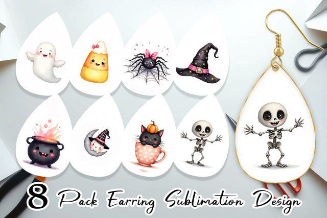 Earring Cute Kids Halloween Sublimation artnoy 