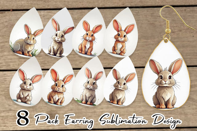 Earring Cute Rabbit Sublimation artnoy 