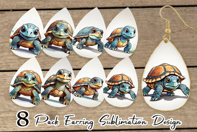 Earring Cute Turtle Sublimation artnoy 