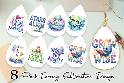 Earring Cute Ugly Alien Wisdom Quote Sublimation artnoy 